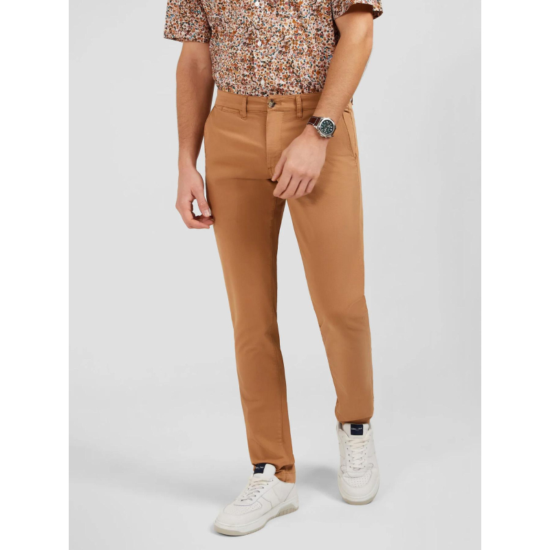 Pantalon chino slim marron noisette homme - Eden Park