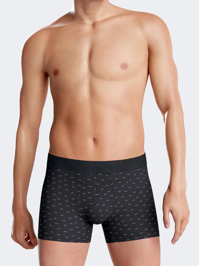 Lot 2 boxers uni et micro-motifs bleu marine homme - Eden Park