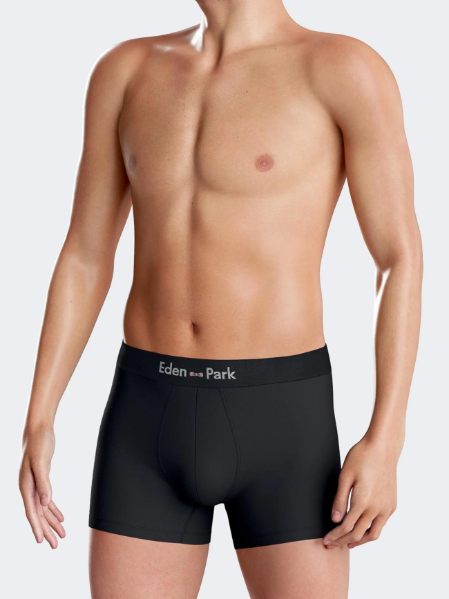 Lot 2 boxers uni et micro-motifs bleu marine homme - Eden Park