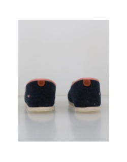 Chaussons en laine de mouton bleu marine homme - Eden Park