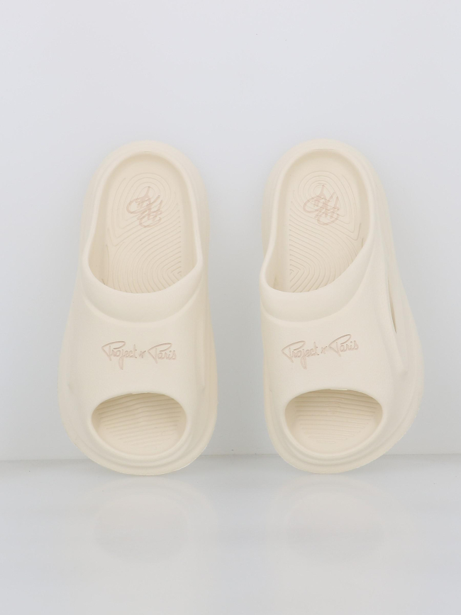 Claquettes logo signature écru - Project X Paris