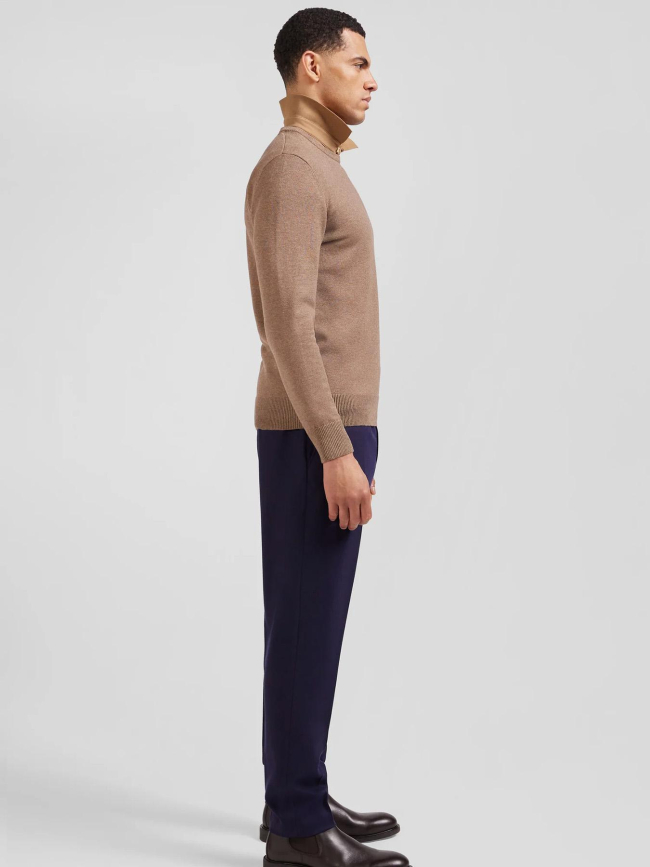 Pull col rond edinburgh marron homme - Eden Park