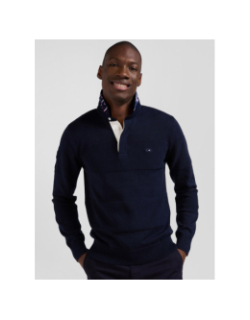 Pull col polo en coton audace bleu marine homme - Eden Park