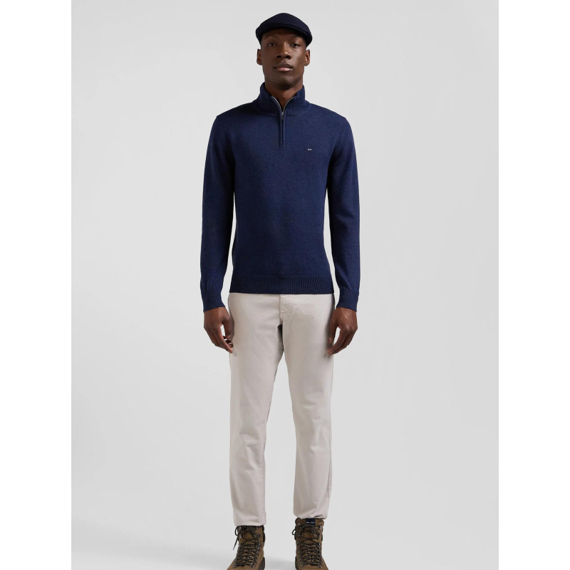 Pull col camionneur zippé edinburgh bleu homme - Eden Park