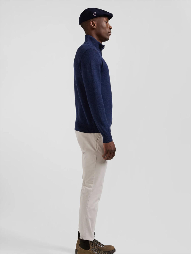 Pull col camionneur zippé edinburgh bleu homme - Eden Park