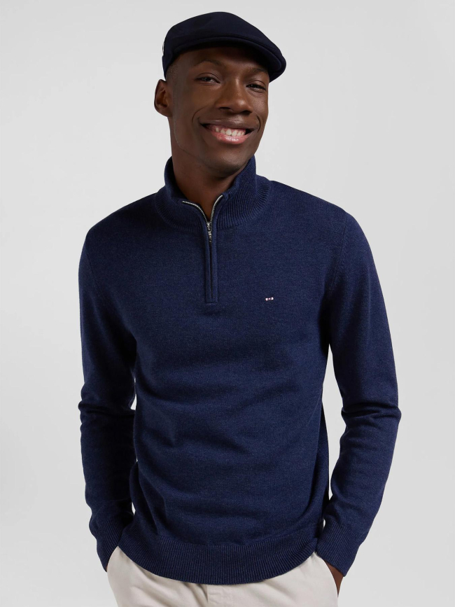 Pull col camionneur zippé edinburgh bleu homme - Eden Park