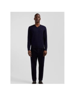 Pull en laine col v edinburgh bleu marine homme - Eden Park