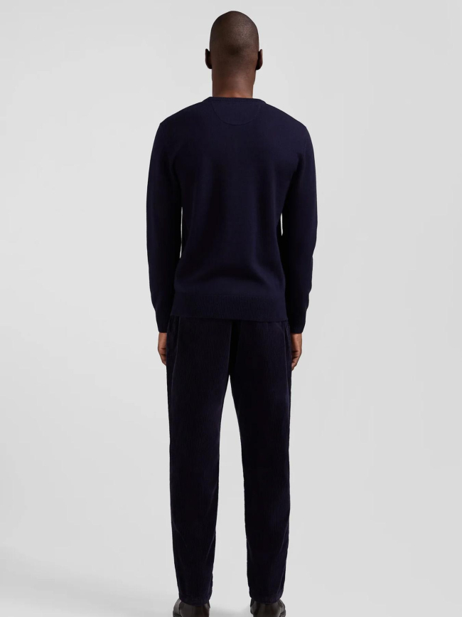 Pull en laine col v edinburgh bleu marine homme - Eden Park