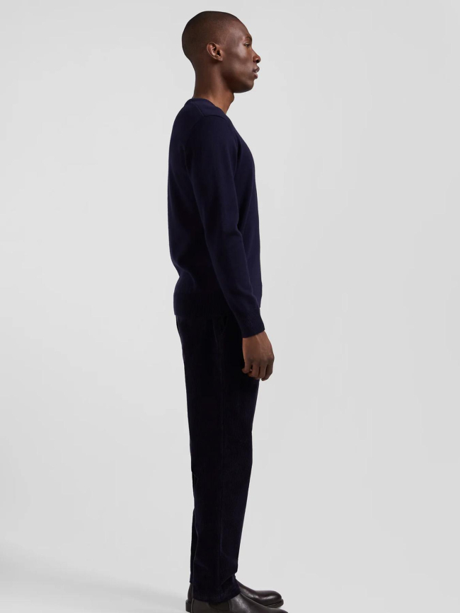 Pull en laine col v edinburgh bleu marine homme - Eden Park
