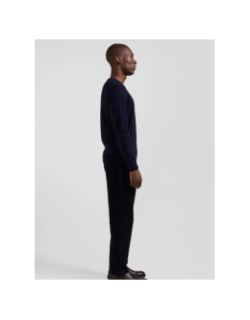 Pull en laine col v edinburgh bleu marine homme - Eden Park