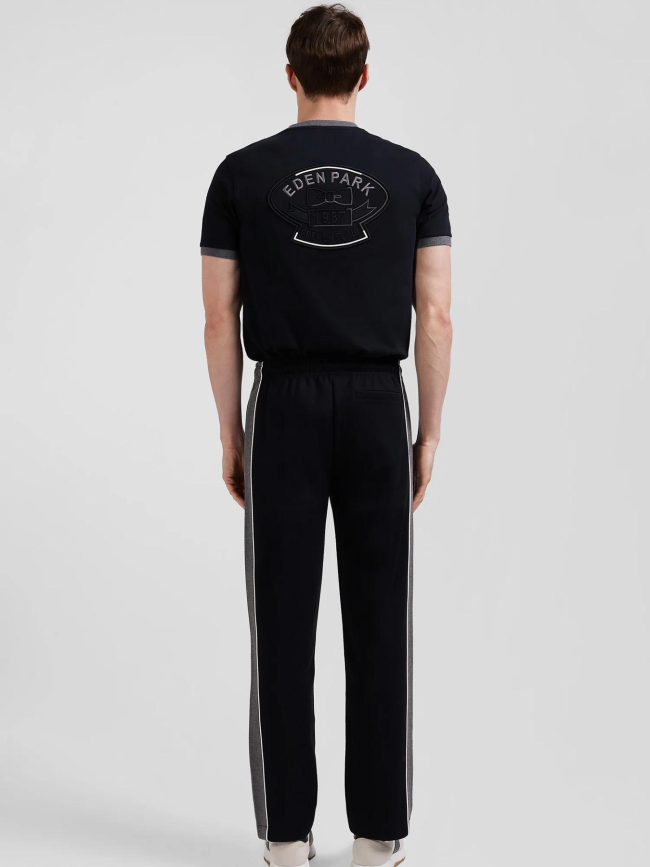 Pantalon jogging en coton mélangé noir homme - Eden Park