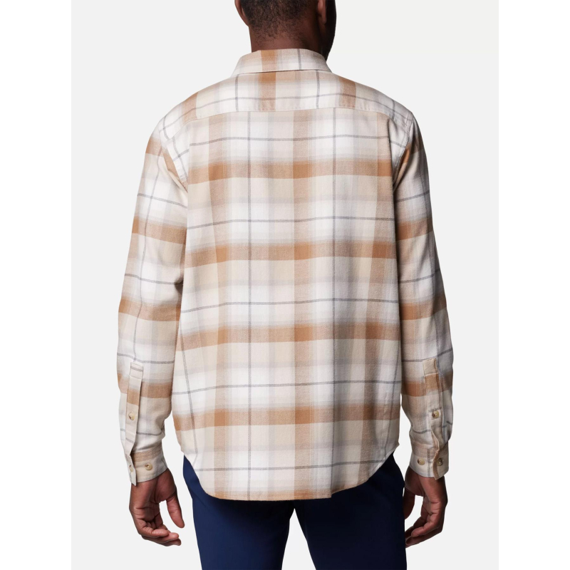Chemise à carreaux en flanelle beige homme Columbia wimod