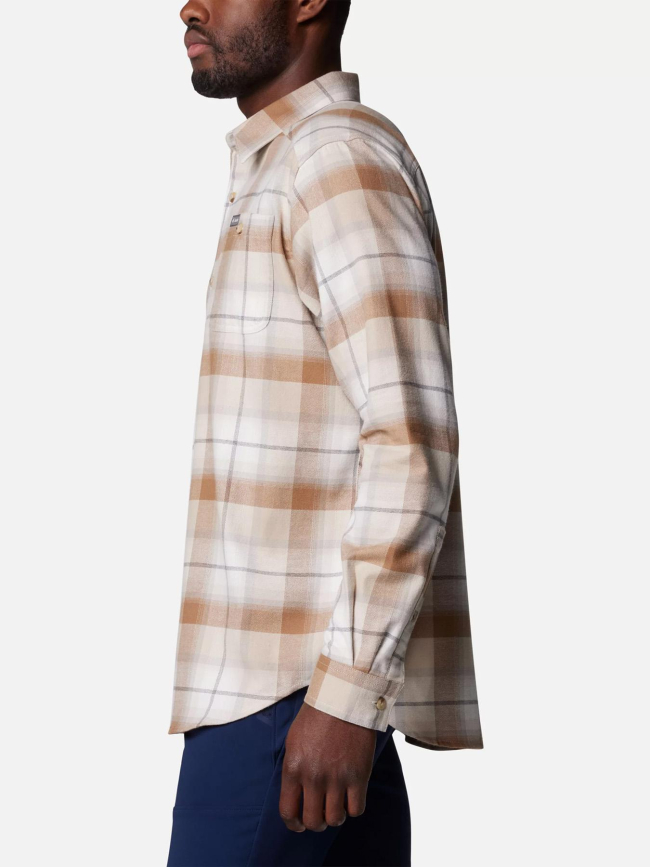 Chemise à carreaux en flanelle beige homme - Columbia