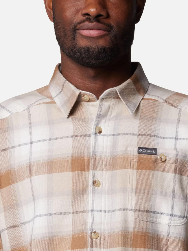 Chemise à carreaux en flanelle beige homme - Columbia