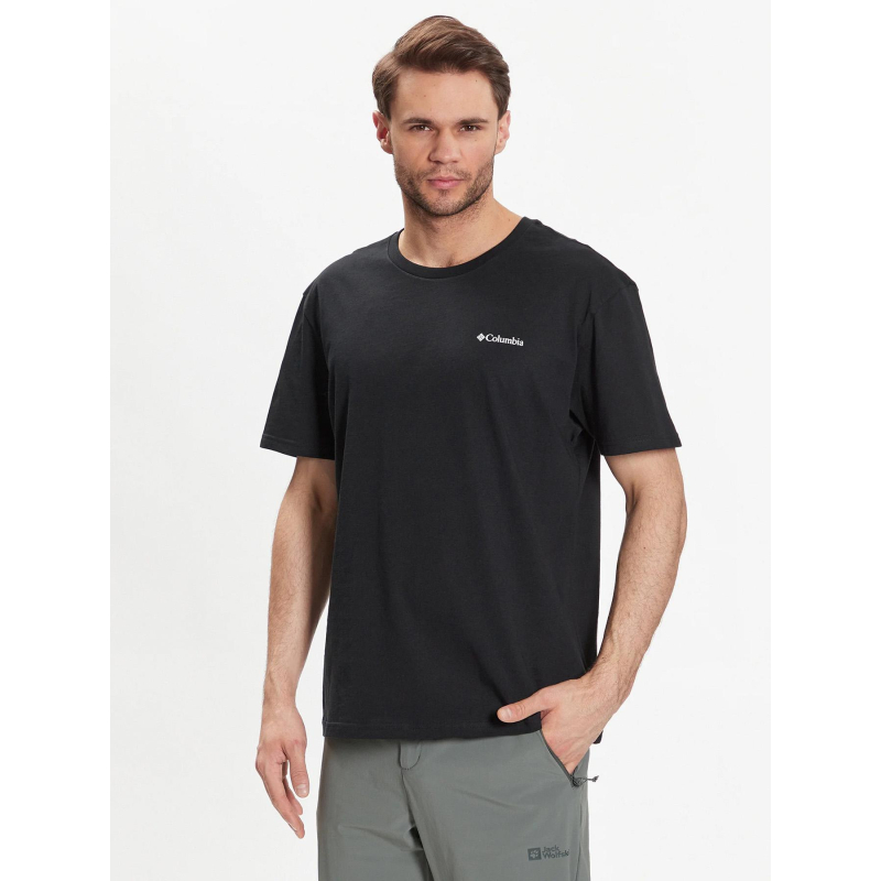 T-shirt basic petit logo noir homme - Columbia