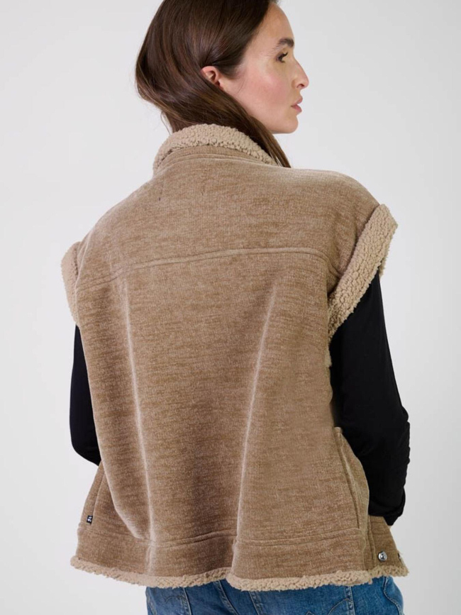 Veste sans manche fuji marron femme - Le Temps Des Cerises