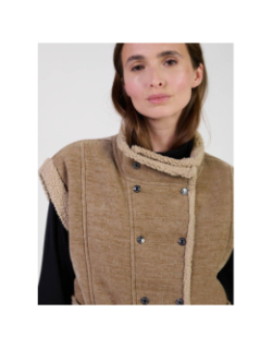 Veste sans manche fuji marron femme - Le Temps Des Cerises