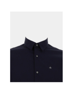 Chemise slim stretch poplin bleu marine homme - Calvin Klein