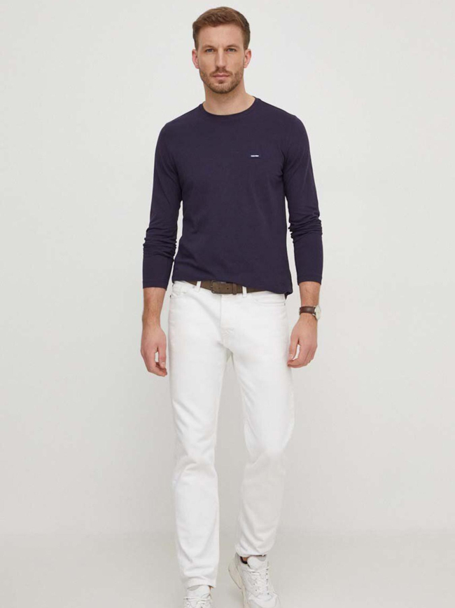 T-shirt stretch slim fit bleu marine homme - Calvin Klein