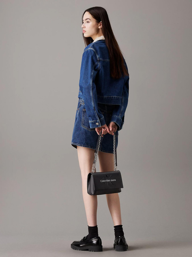 Sac bandoulière sculpted noir femme - Calvin Klein Jeans