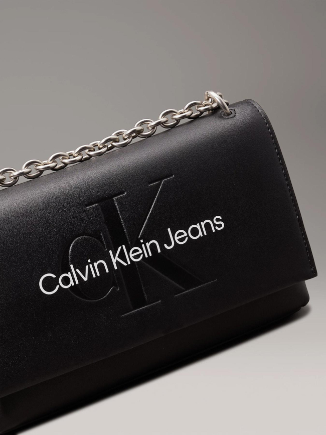 Sac bandoulière sculpted noir femme - Calvin Klein Jeans