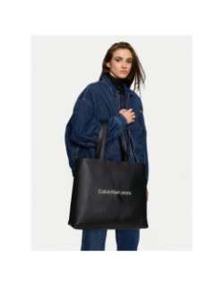 Sac cabas sculpted slim noir femme - Calvin Klein Jeans