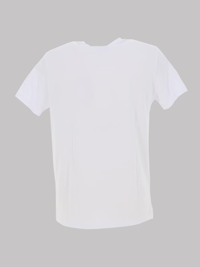T-shirt droit logo relief blanc homme - Helvetica