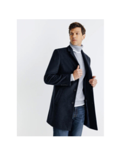 Manteau en laine isao denim bleu homme - Izac