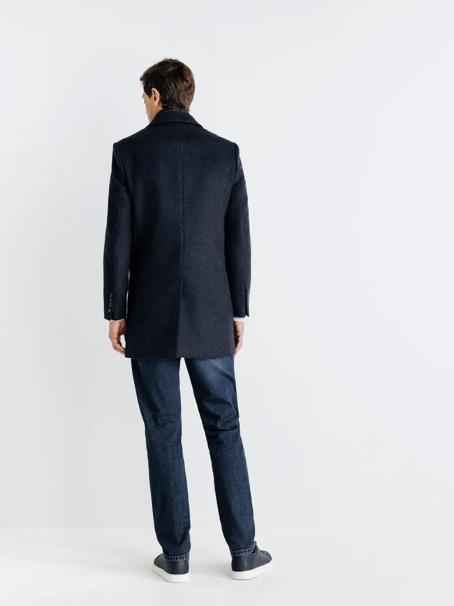 Manteau en laine isao denim bleu homme - Izac