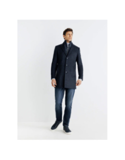 Manteau en laine isao denim bleu homme - Izac