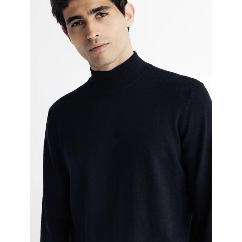 Pull col montant brice noir homme Izac wimod