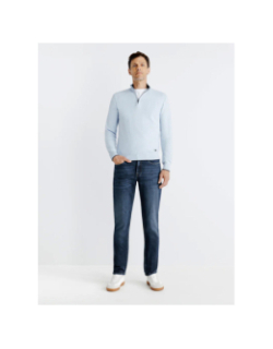 Pull à col zippé bacary bleu ciel homme - Izac