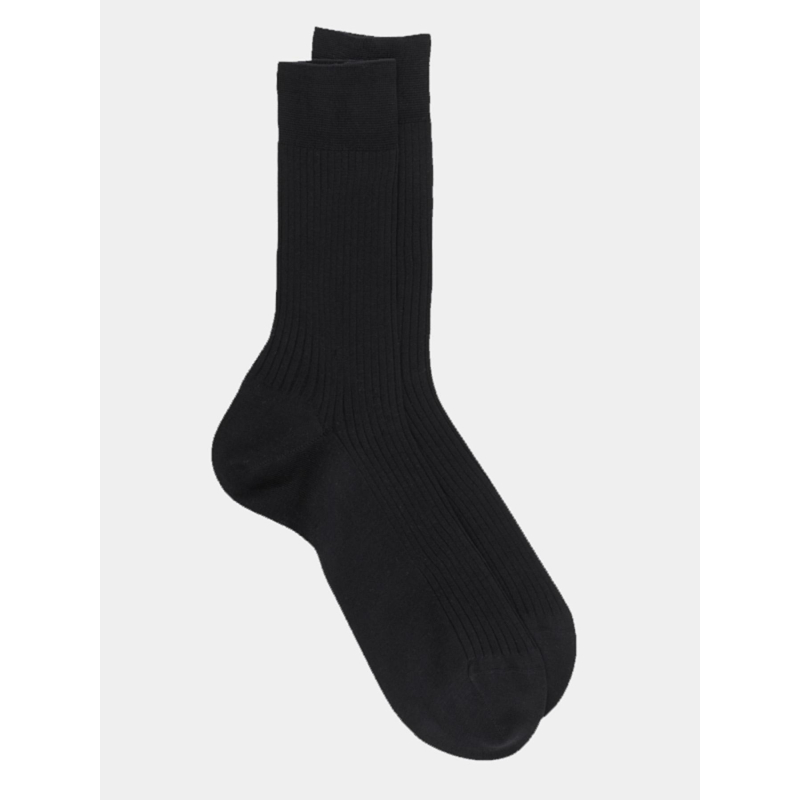 Pack 2 paires chaussettes coton fil d'écosse noir homme - Izac