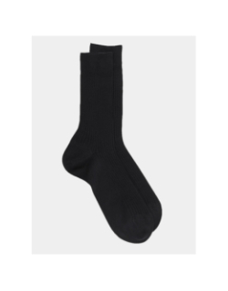Pack 2 paires chaussettes coton fil d'écosse noir homme - Izac