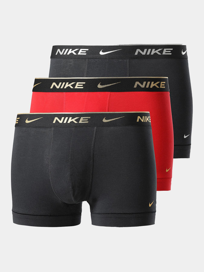 Pack de 3 boxers cotton stretch noir et rouge homme - Nike
