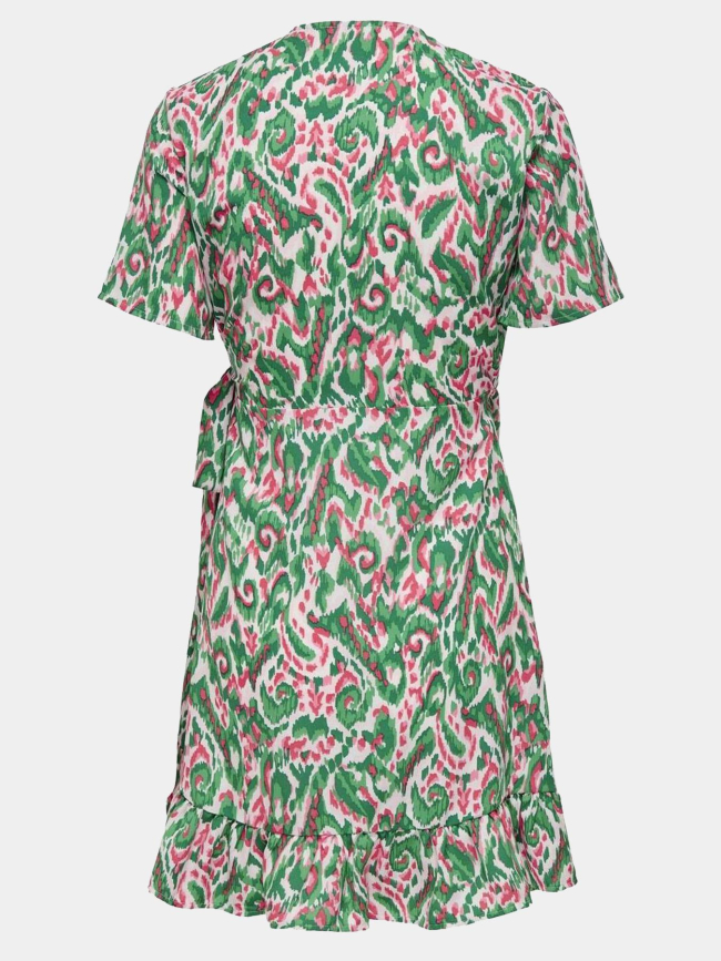 Robe portefeuille axi vert rose femme - Only