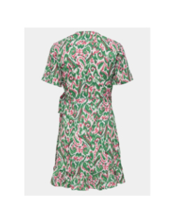 Robe portefeuille axi vert rose femme - Only