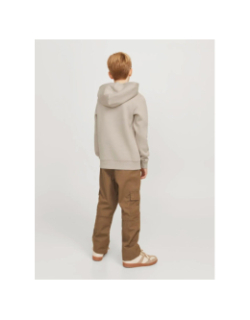 Sweat à capuche logo 24/25 beige garçon - Jack & Jones