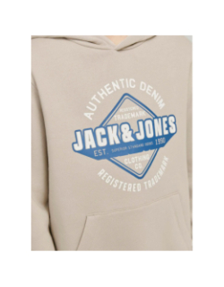 Sweat à capuche logo 24/25 beige garçon - Jack & Jones