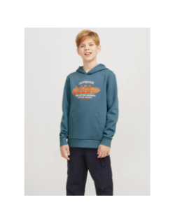 Sweat à capuche elogo oceanview bleu garçon - Jack & Jones