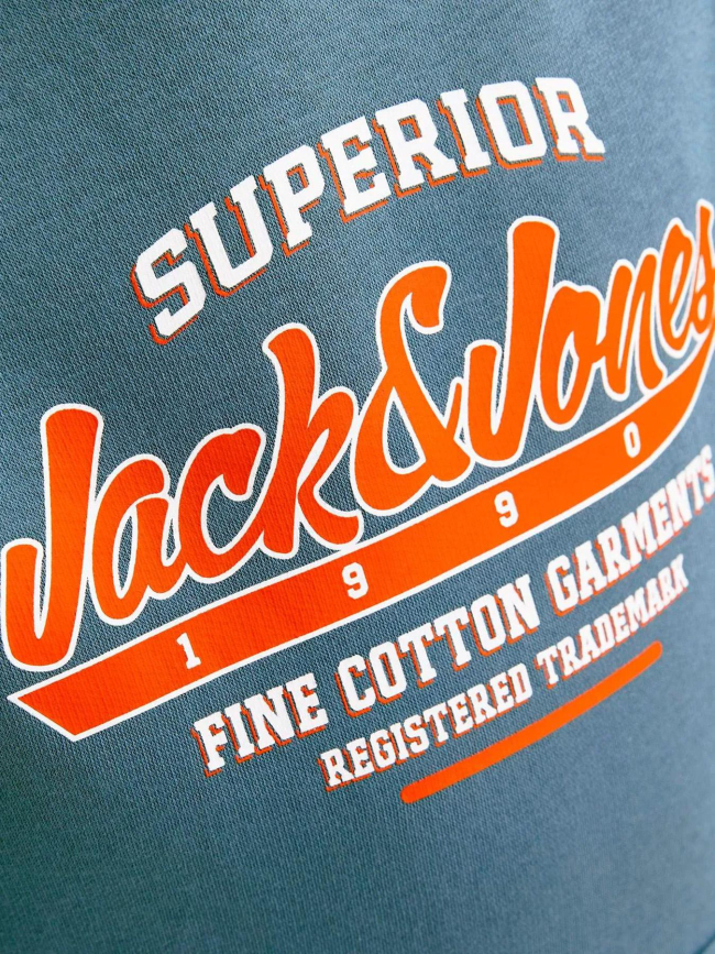 Sweat à capuche elogo oceanview bleu garçon - Jack & Jones