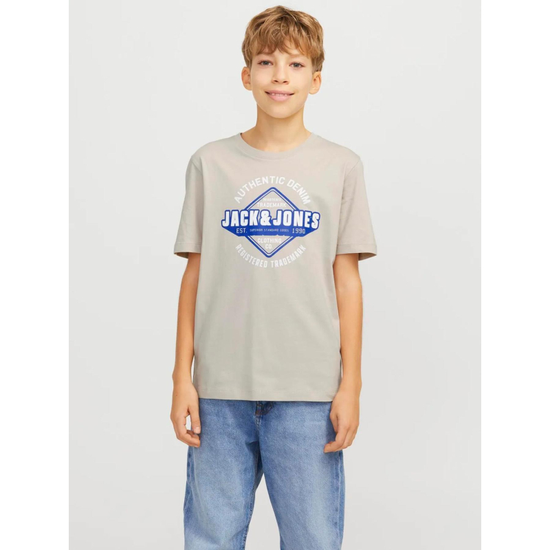 T-shirt logo 24/25 beige garçon - Jack & Jones