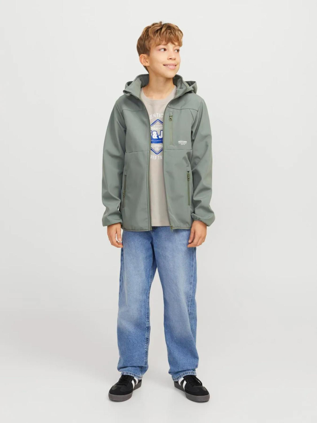 T-shirt logo 24/25 beige garçon - Jack & Jones