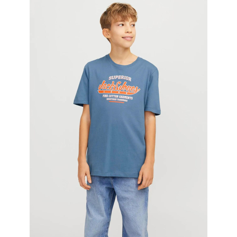 T-shirt logo 24/25 bleu garçon - Jack & Jones
