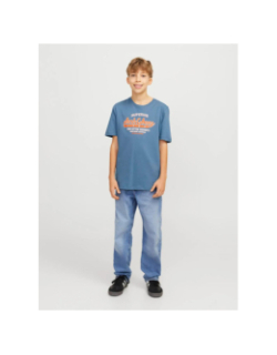 T-shirt logo 24/25 bleu garçon - Jack & Jones