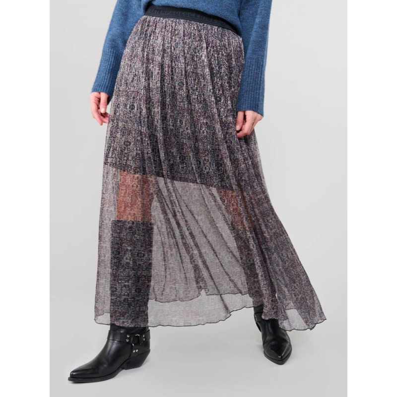 Jupe mi-longue amousgi argenté fille - Le Temps Des Cerises