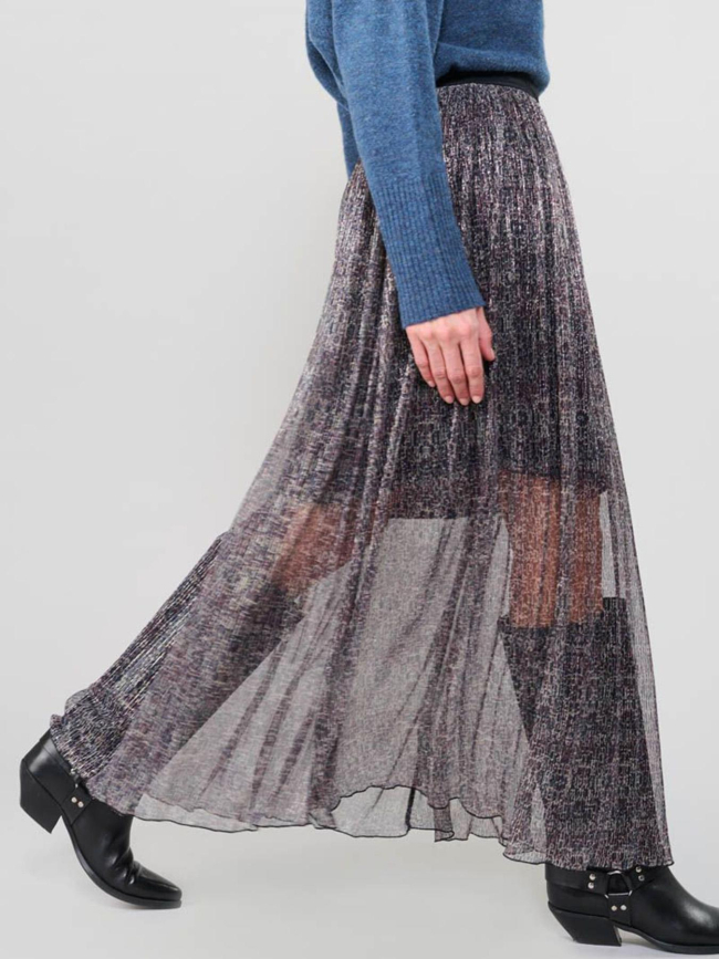 Jupe mi-longue amousgi argenté fille - Le Temps Des Cerises