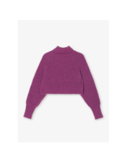 Pull col roulé saiagi violet fille - Le Temps Des Cerises