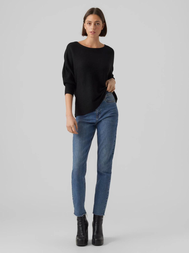 Pull col bateau manches 3/4 nora noir femme - Vero Moda