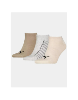 3 paires de chaussettes mesh logo beige gris adultes - Puma